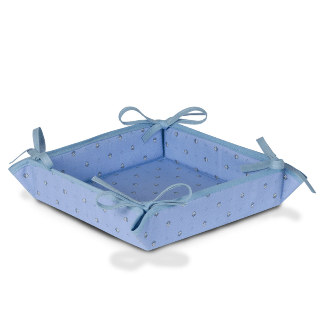 Calisson Lavender Blue Acrylic-Coated Cotton Bread Basket by Tissus Toselli