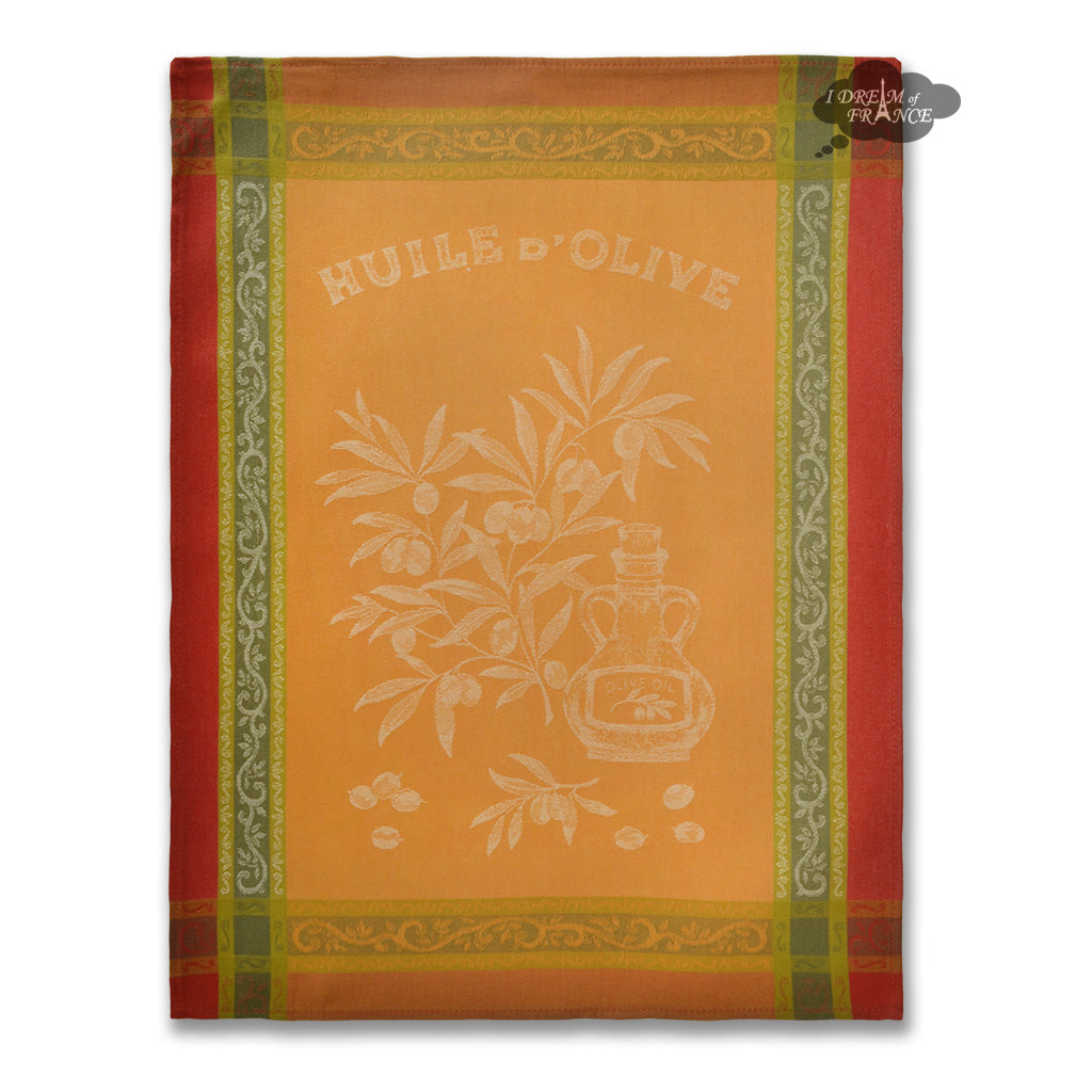 Olive Butterscotch Cotton Jacquard Dish Towel by L'Ensoleillade
