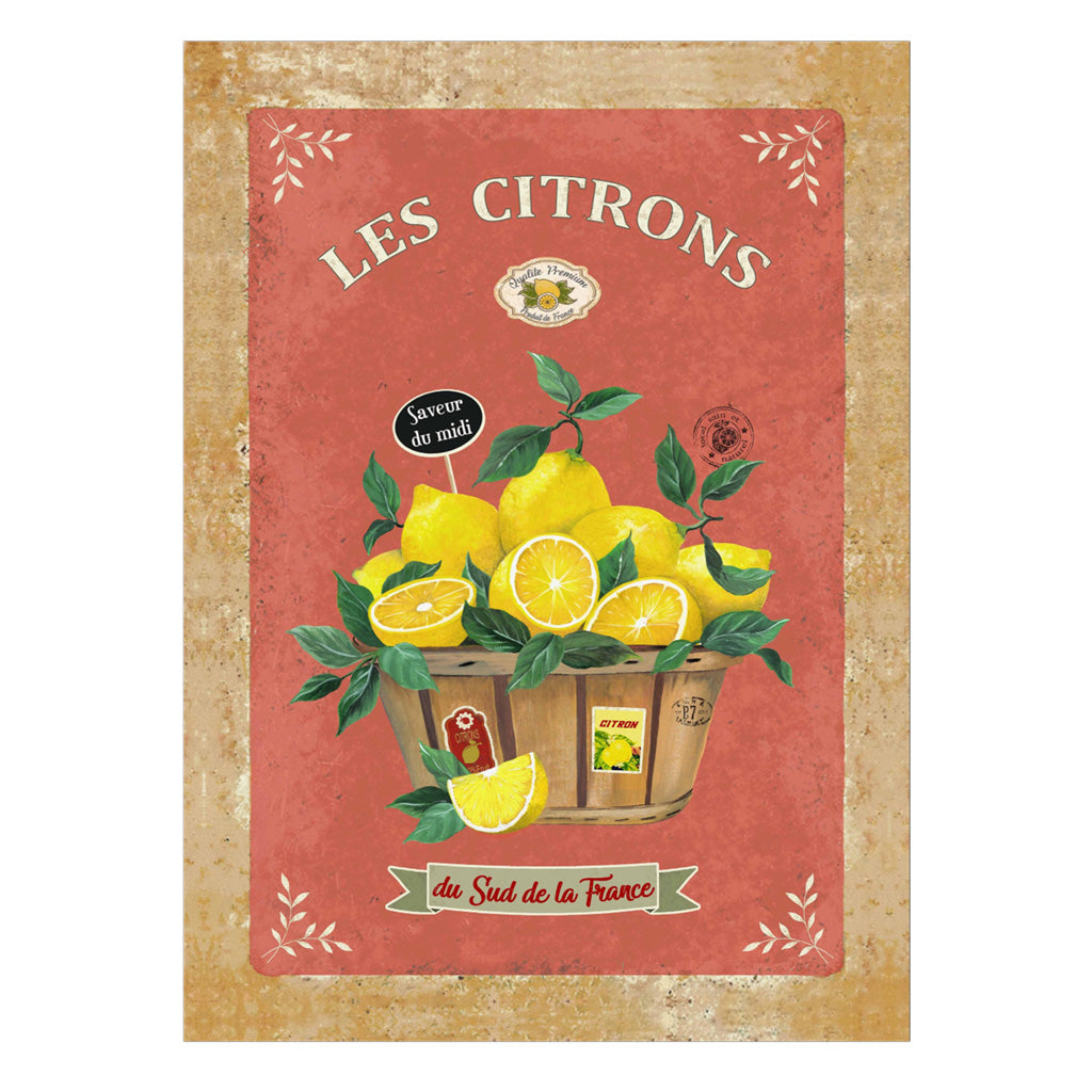 The Lemons (Les Citrons) French Cotton Kitchen Towel by L'Ensoleillade