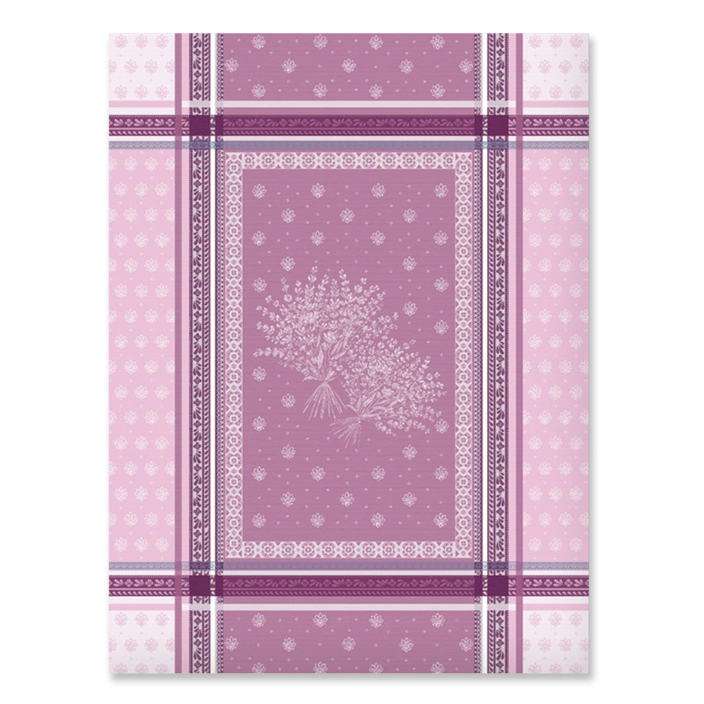 Lourmarin Purple French Cotton Jacquard Dish Towel by Tissus Toselli