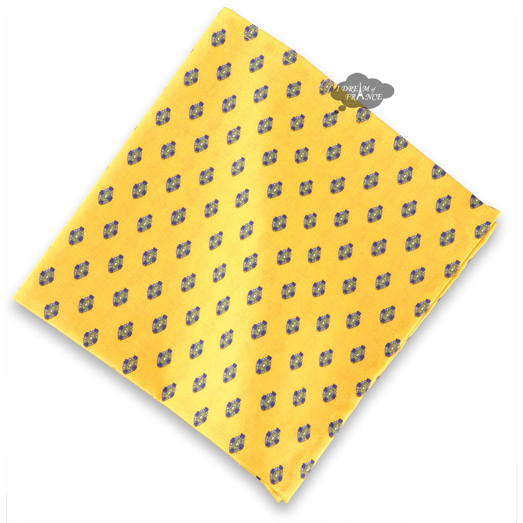 Lisa Yellow French Country Cotton Napkin by Le Cluny