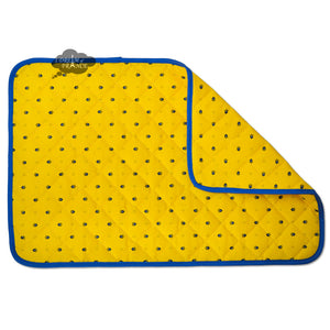 Calisson Yellow & Blue Acrylic Coated Quilted Placemats by Tissus Toselli