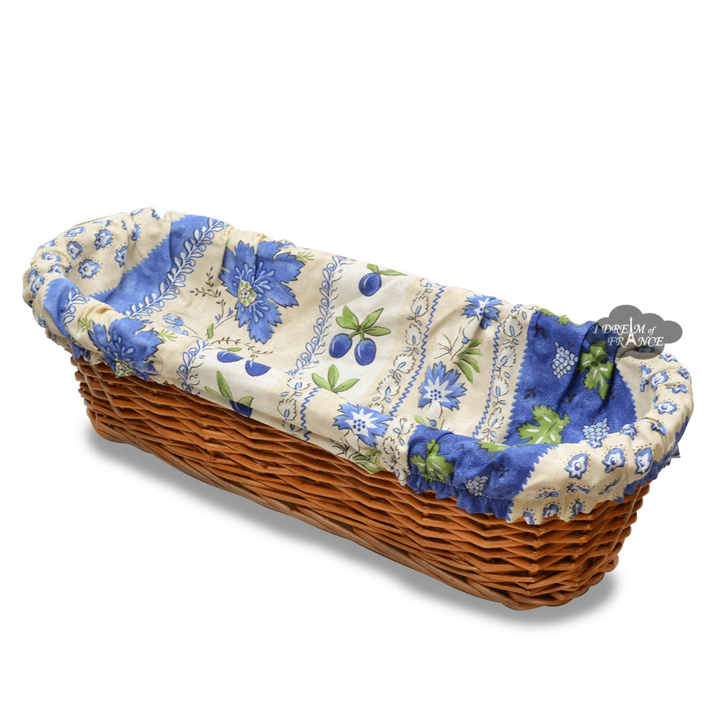 Monaco Beige French Baguette Basket with Removable Liner by Le Cluny
