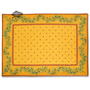 Ramatuelle Yellow & Red (Yellow Center) Quilted Placemat by Tissus Toselli