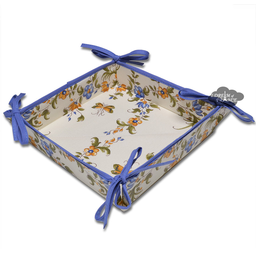 Moustiers Blue & Cream Acrylic-coated Cotton Bread Basket