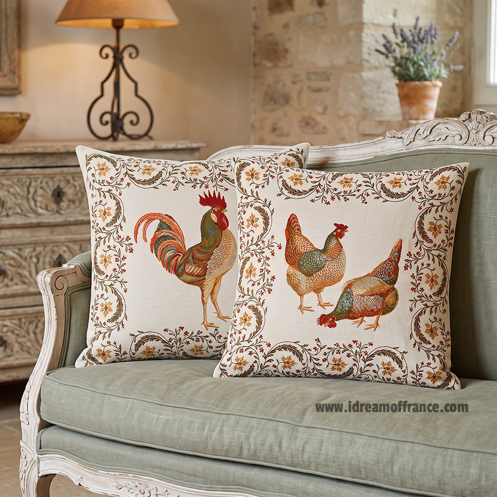Chanteclair Tapestry 17" Pillow Cover by Tissus Toselli