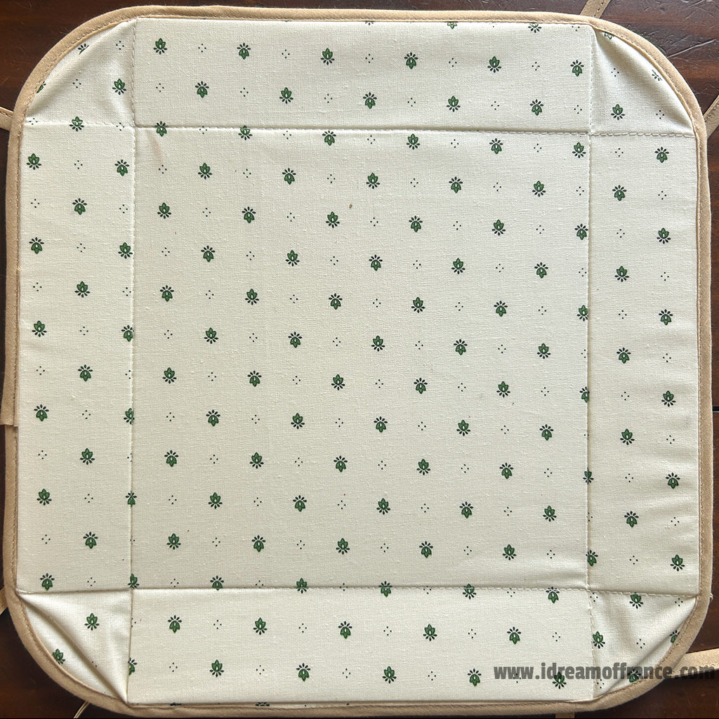 French bread basket - Acrylic-coated Cotton - Calisson cream & beige | Tissus Toselli