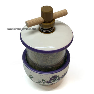 Ceramic Herb Mill - Loaded with genuine Herbes de Provence - Lavender Ivory | Terres & Couleur