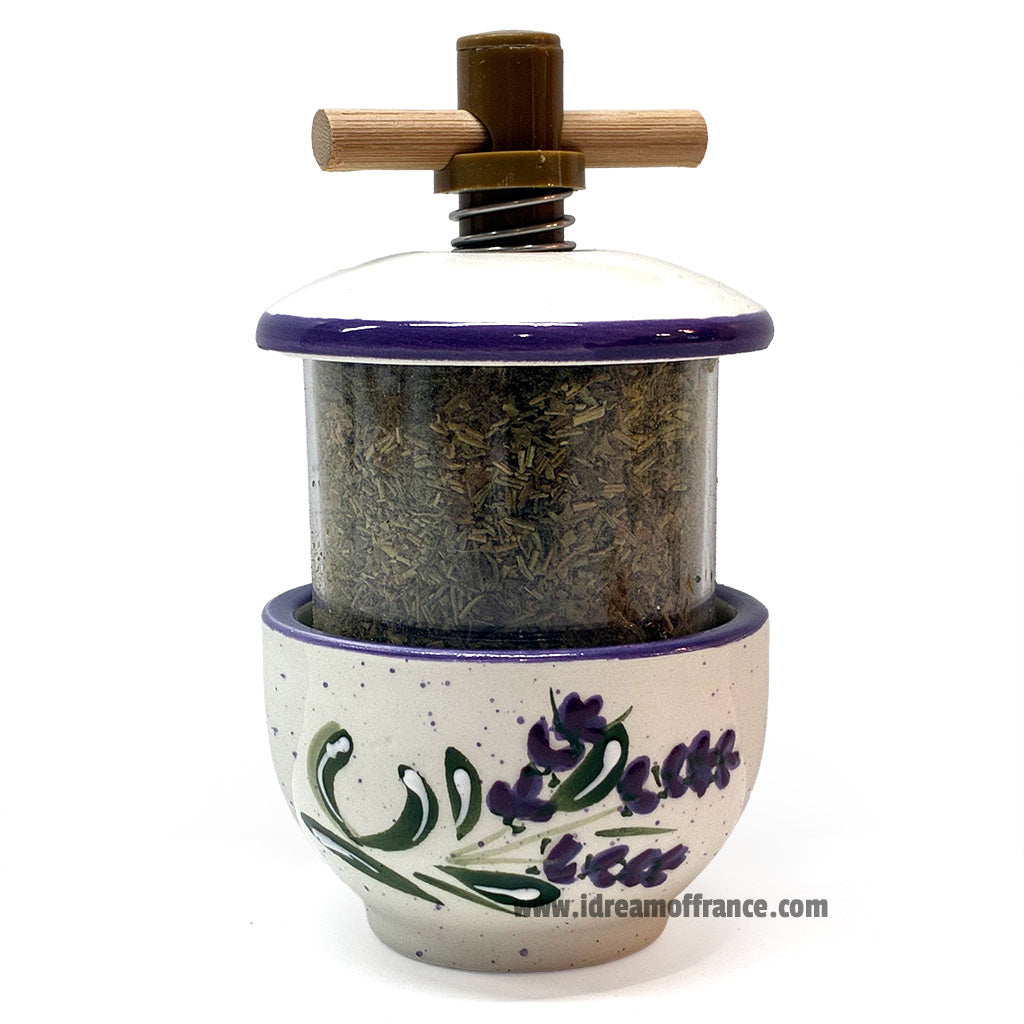 Ceramic Herb Mill - Loaded with genuine Herbes de Provence - Lavender Ivory | Terres & Couleur