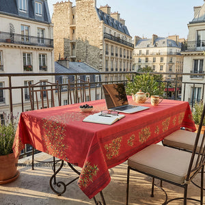 I Dream of France Clos des Oliviers red French rectangular tablecloth