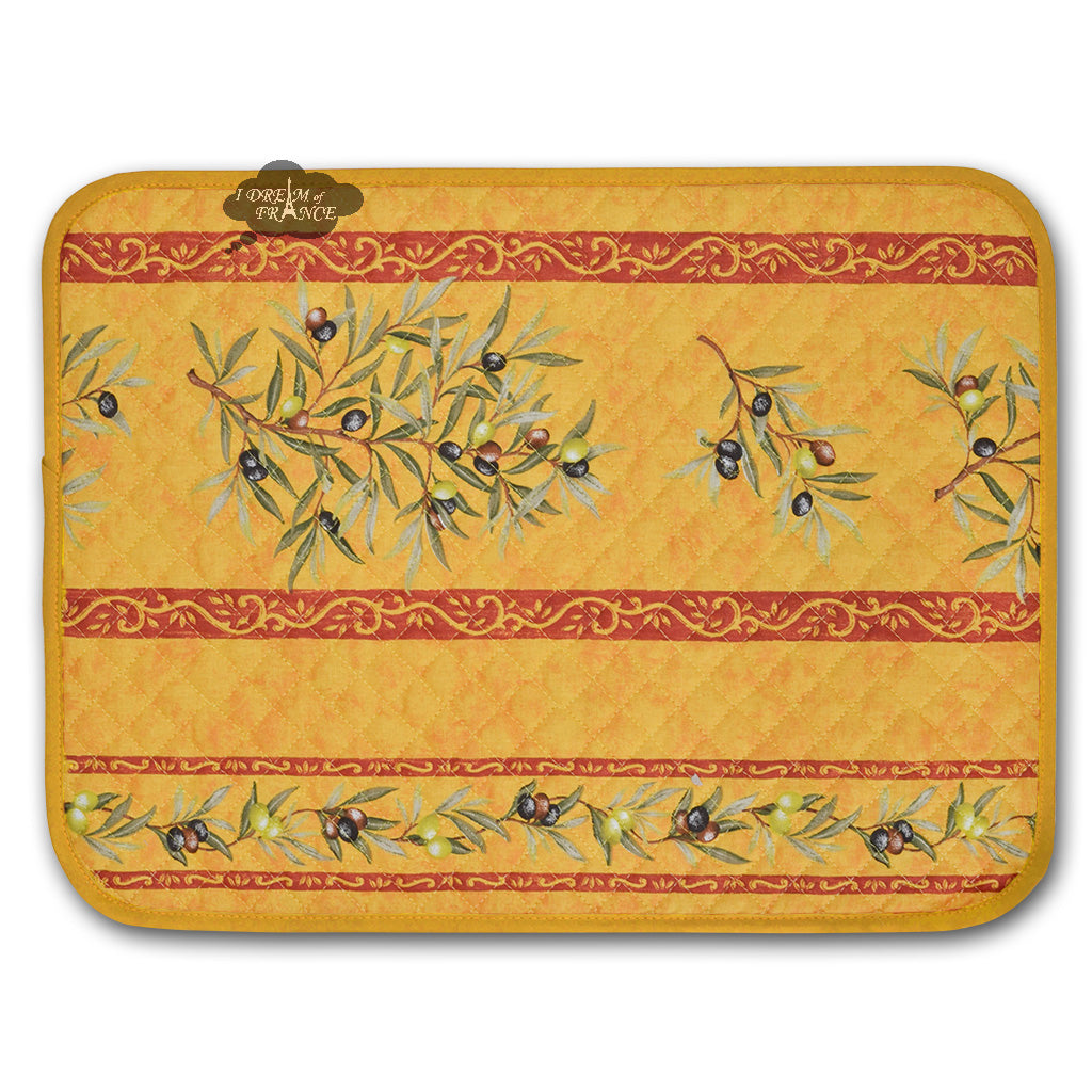 Clos des Oliviers Yellow Cotton Quilted Placemats
