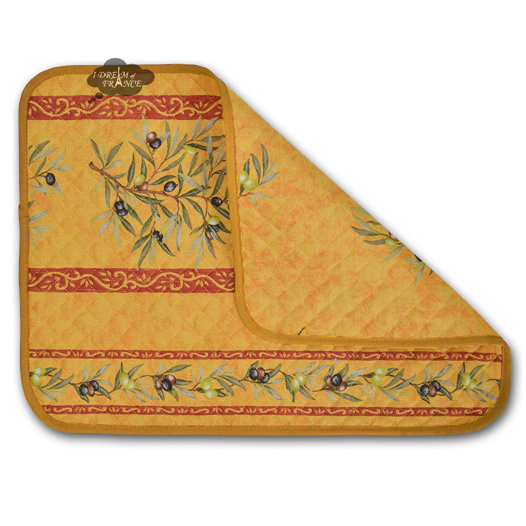 Clos des Oliviers Yellow Cotton Quilted Placemats