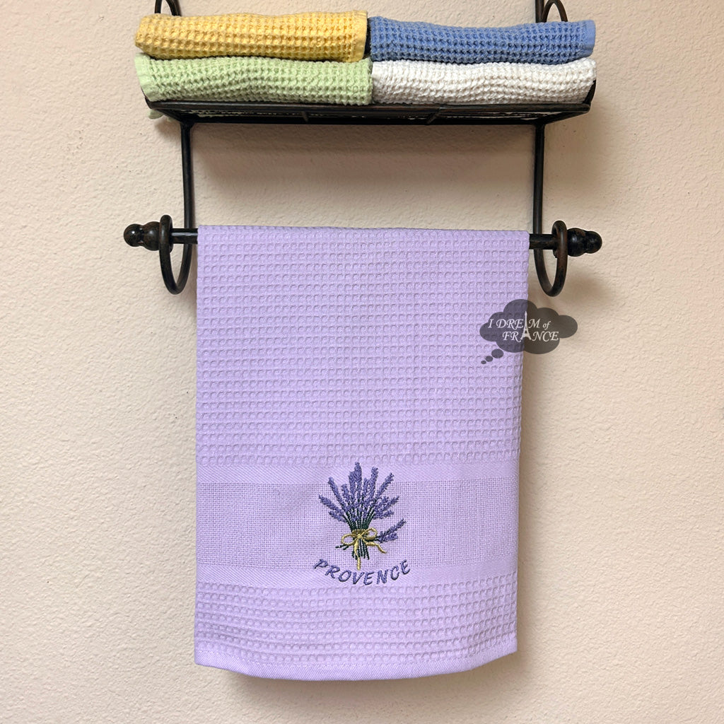 Provence Lavender Bouquet Lavender Color Waffle-Weave Kitchen Towel by Coton Blanc