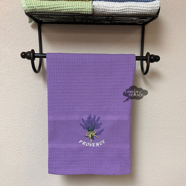 Provence Lavender Bouquet Purple Waffle-Weave Kitchen Towel by
