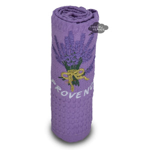 Provence Lavender Bouquet Purple Waffle-Weave Kitchen Towel by Coton Blanc