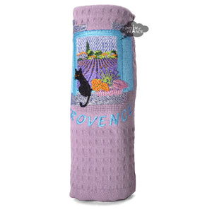 Provence Window Lilac Waffle-Weave Kitchen Towel by Coton Blanc