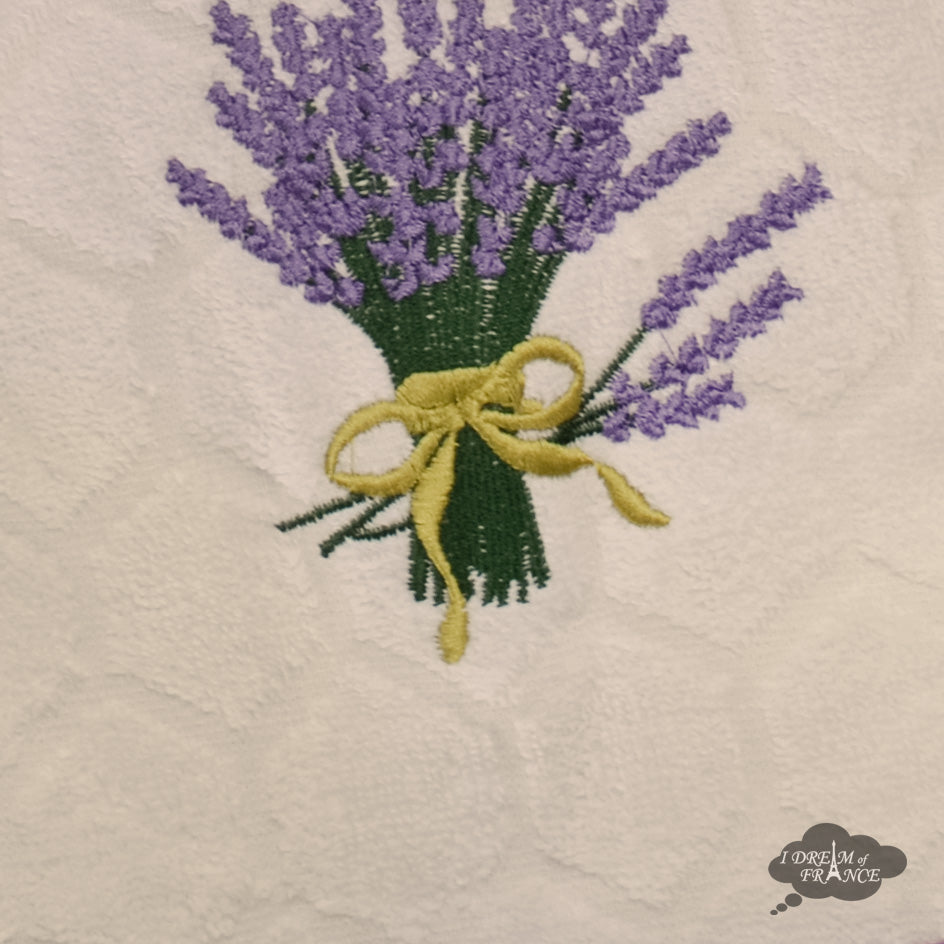 Round Terry Hand Towel Lavender Cream by Coton Blanc