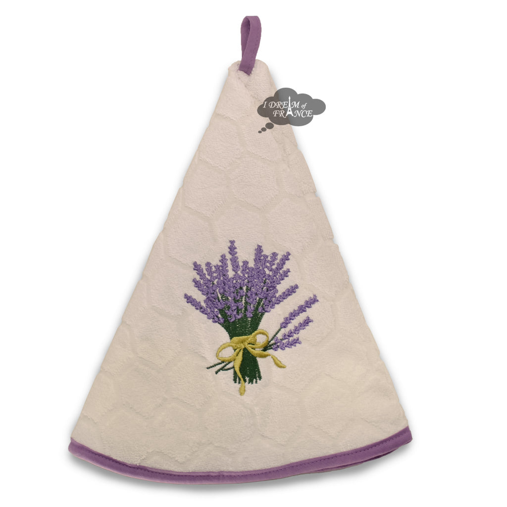 Round Terry Hand Towel Lavender Cream by Coton Blanc