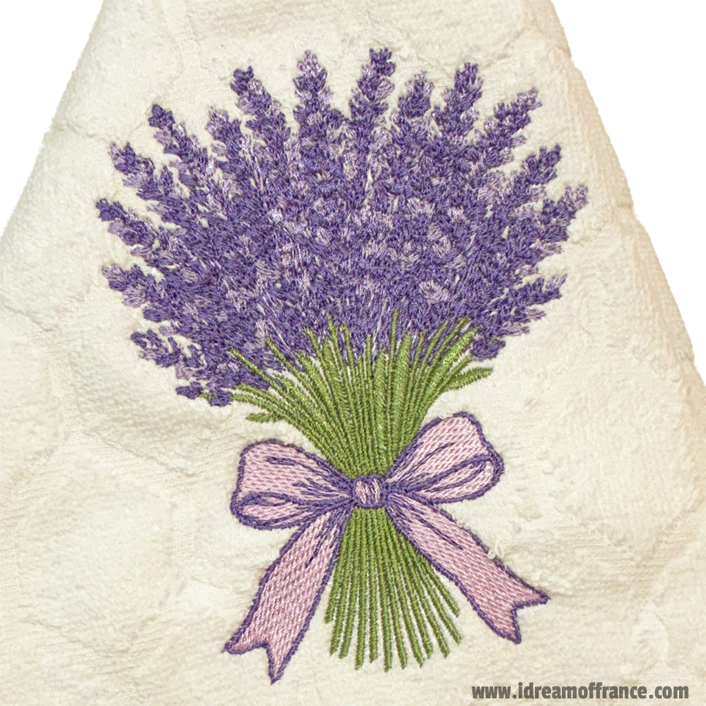 French Hand Towel - Terry cotton - Round hanging - Lavender Ivory | Coton Blanc