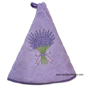 French Hand Towel - Terry cotton - Round hanging - Lavender lavender | Coton Blanc