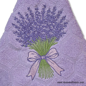French Hand Towel - Terry cotton - Round hanging - Lavender lavender | Coton Blanc - Close-up