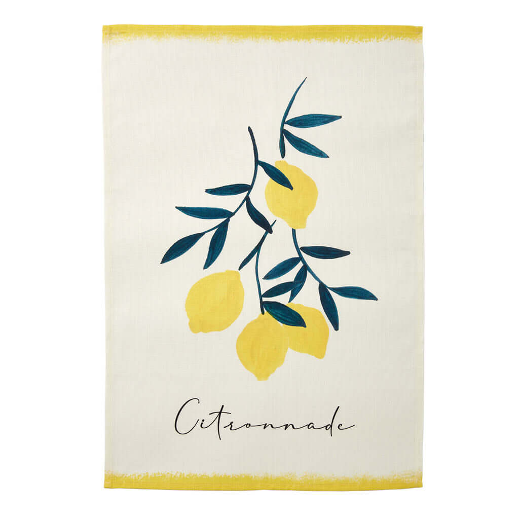 Citronnade (Lemonade) French Linen Cotton Blend Dish Towel by Coucke