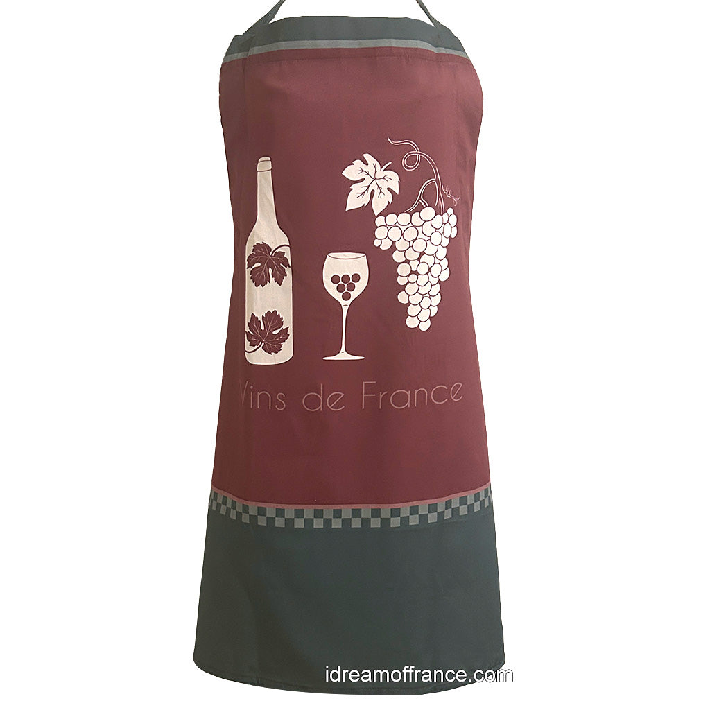 Vineyard Side (Côté Vigne) Cotton Kitchen Apron by Coucke