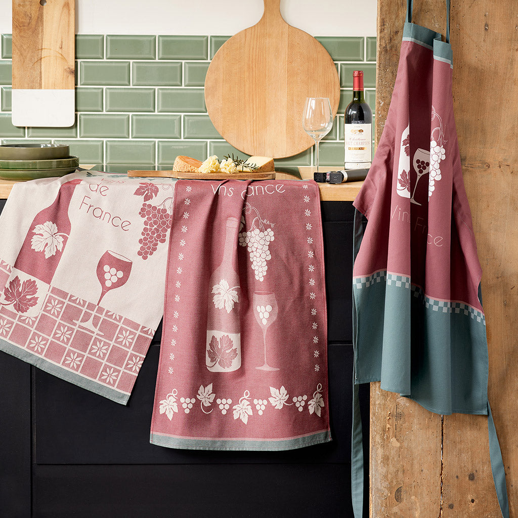 Vineyard Side (Côté Vigne) French Jacquard Cotton Dish Towel by Coucke