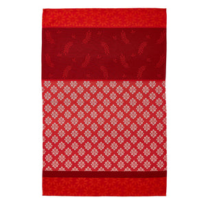 Bastide Red French Jacquard Cotton Dish Towel by Coucke