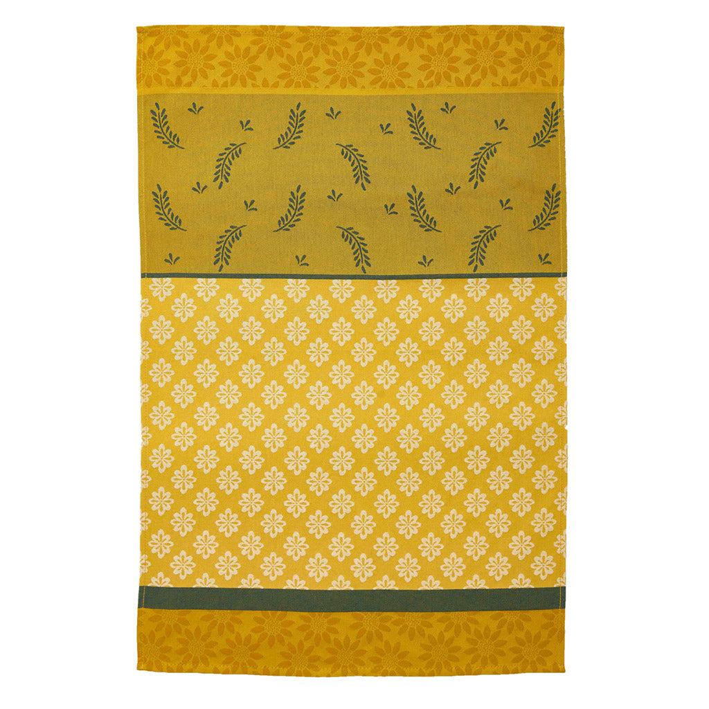 Bastide Yellow French Jacquard Cotton Dish Towel by Coucke