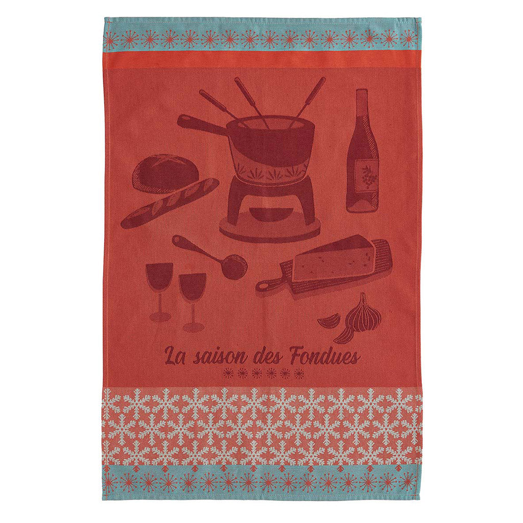 Fondue French Jacquard Cotton Dish Towel by Coucke