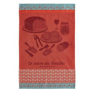 Raclette Season (La Saison des Raclettes) French Jacquard Cotton Dish Towel by Coucke