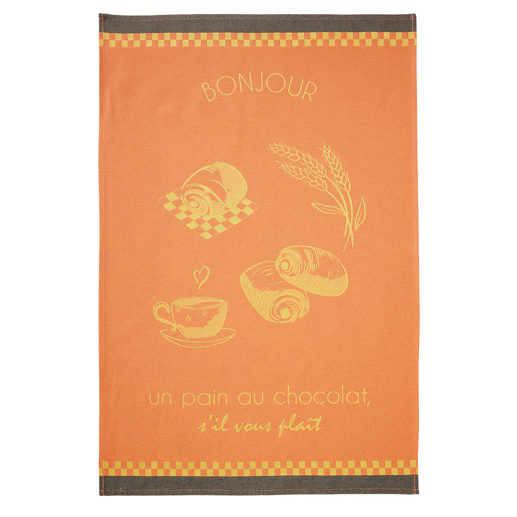The Pain au Chocolat French Jacquard Cotton Dish Towel by Coucke