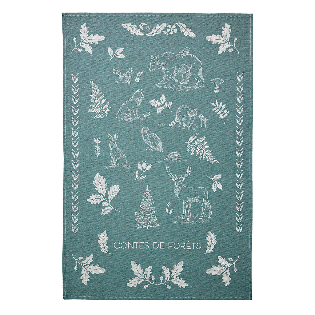 Tales of the Forest (Contes de Forêt) French Jacquard Cotton Dish Towel by Coucke