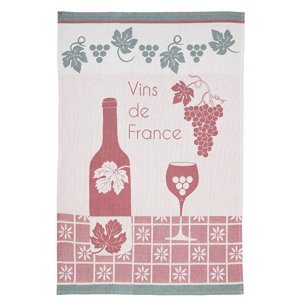 Cellar Side (Côté Cave) French Jacquard Cotton Dish Towel by Coucke