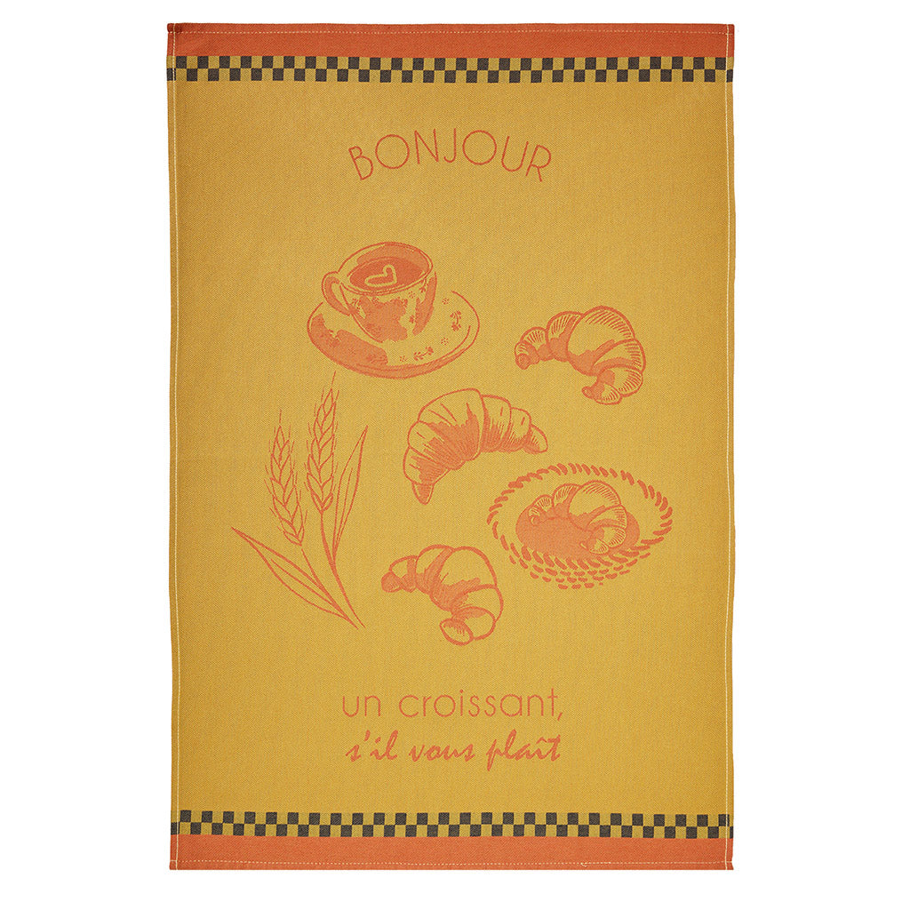 The Croissant French Jacquard Cotton Dish Towel by Coucke