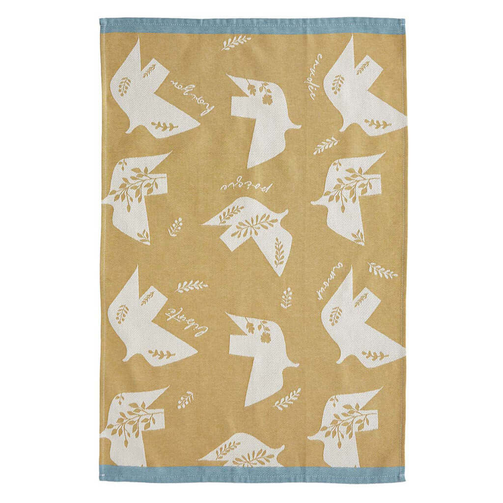 Poetic Flight (L'Envolée Poétique) French Jacquard Cotton Dish Towel by Coucke