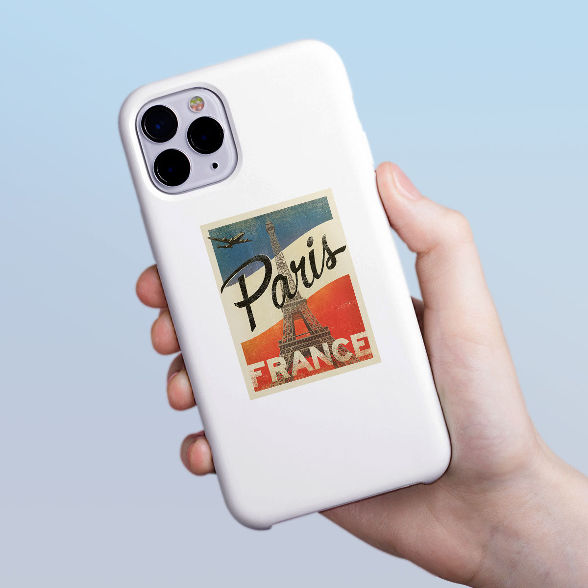 Paris French Flag Eiffel Tower Mini Sticker