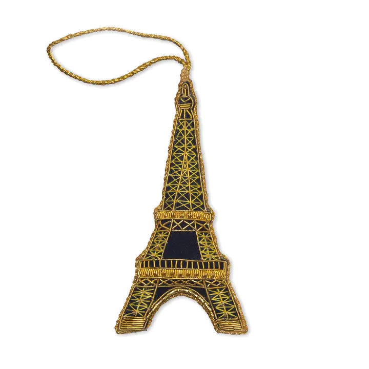 Golden Velveteen Eiffel Tower Ornament - I Dream of France
