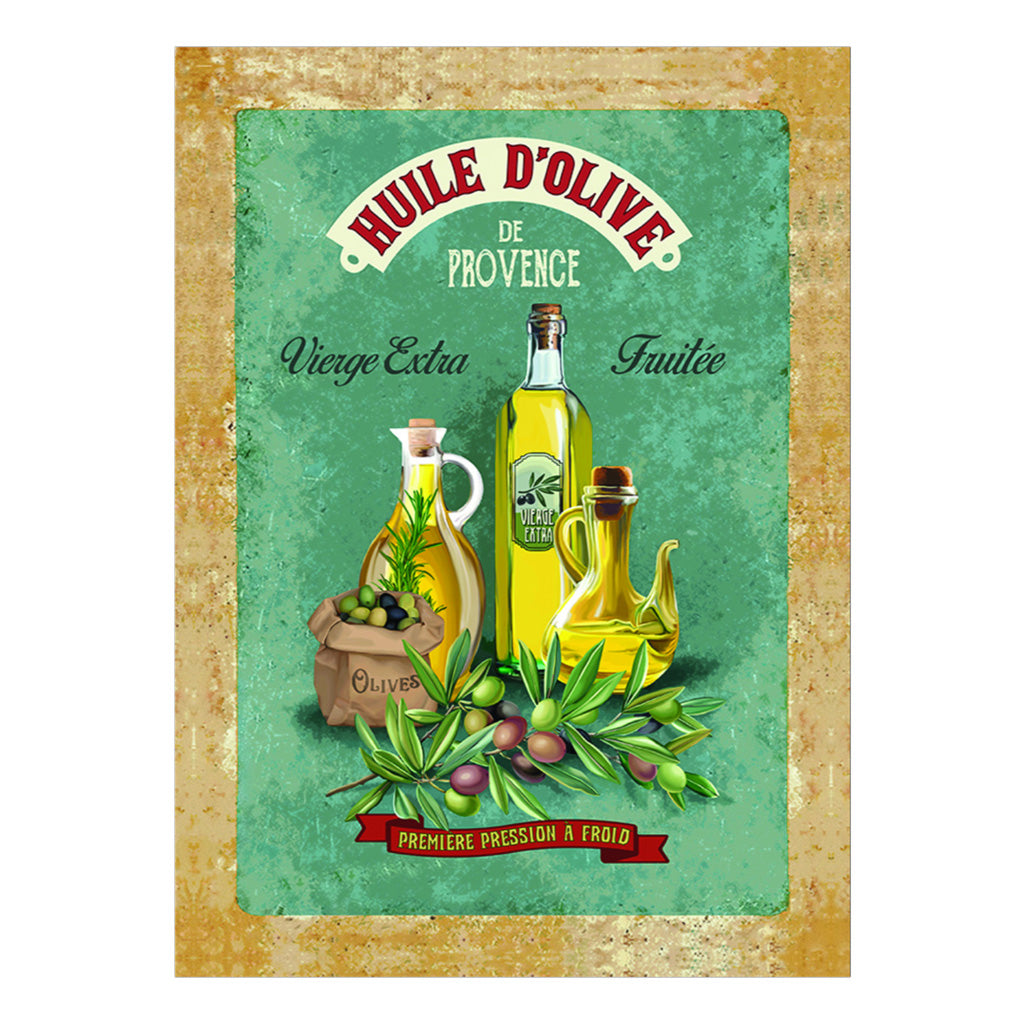 Olive Oil (Huile d'Olive) Green French Cotton Kitchen Towel by L'Ensoleillade
