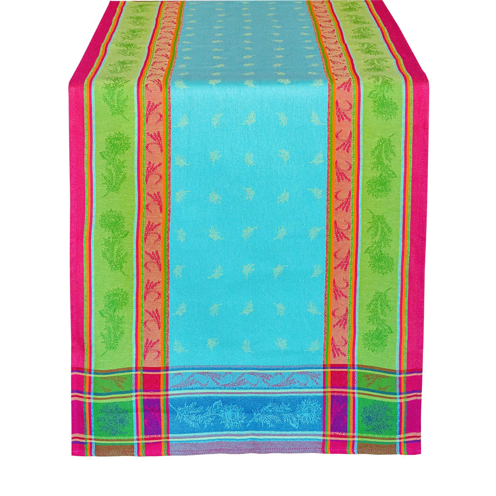 20x56" Cezanne Blue Jacquard Cotton Table Runner by L'Ensoleillade