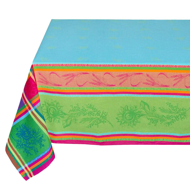 62x 78" Rectangular Cezanne Blue Jacquard Tablecloth by L'Ensoleillade