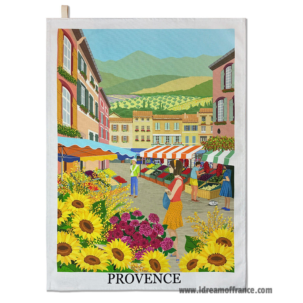 Provence Street Market French Cotton Kitchen Towel by Label France