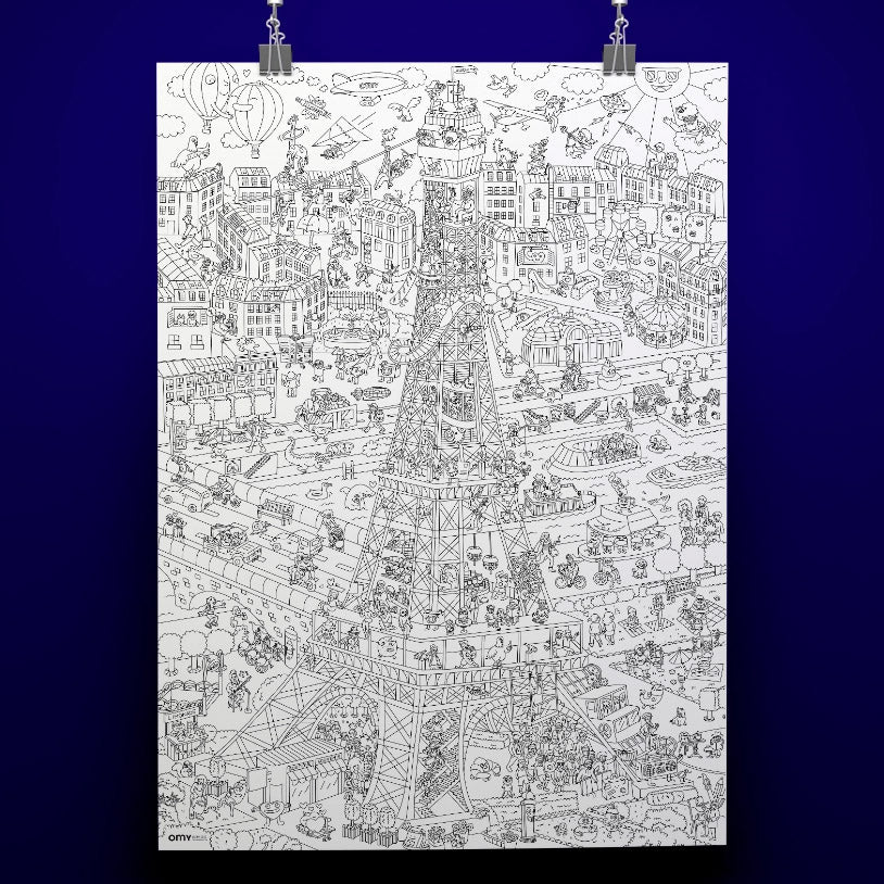 Eiffel Tower Giant Coloring Poster by OMY