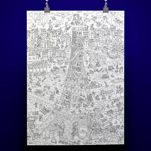 Eiffel Tower Giant Coloring Poster by OMY