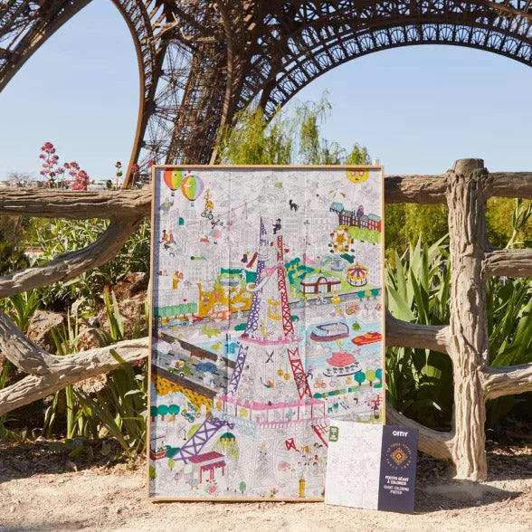 Eiffel Tower Giant Coloring Poster by OMY