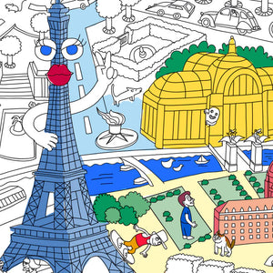 Paris Map Giant Coloring Poster by OMY