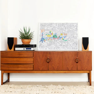 Paris Map Giant Coloring Poster by OMY