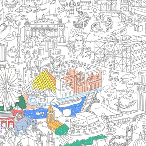 Paris Map Giant Coloring Poster by OMY