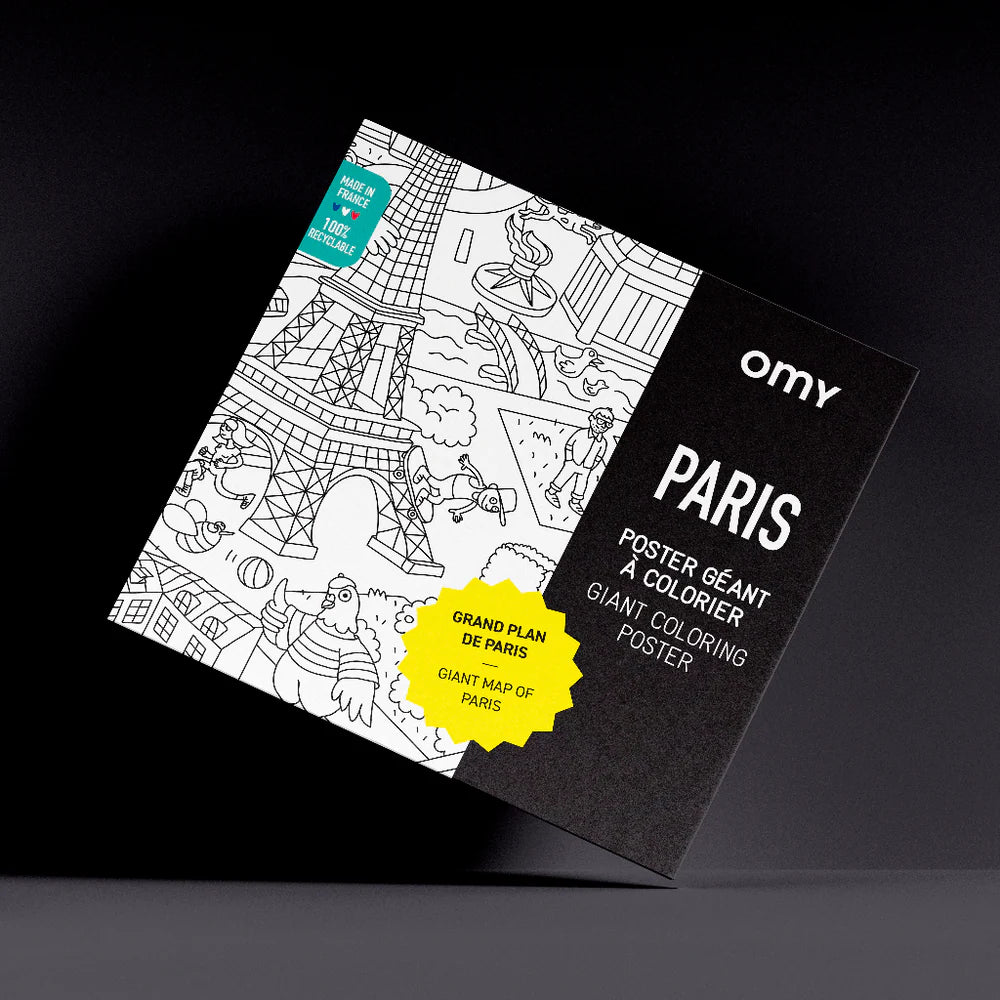 Paris Map Giant Coloring Poster by OMY